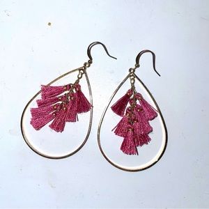 Francesca’s Magenta Tassel Earrings